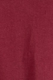 Product shot of the Fundamental Pima Cotton Vee Tee in colour Plum (Purple), detail