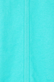 Product shot of the Fundamental Pima Cotton Vee Tee in colour Poolblue (Blue), detail
