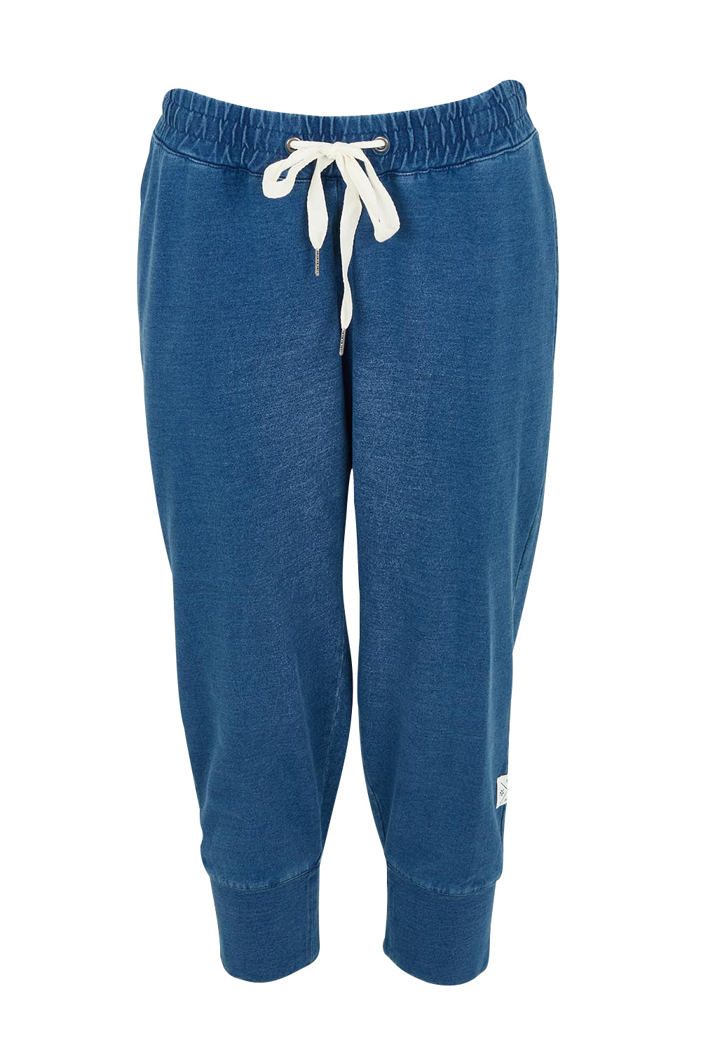 Product shot of the Fundamental Brunch Denim Look Pant in colour Bluedenim (Blue), from the front
