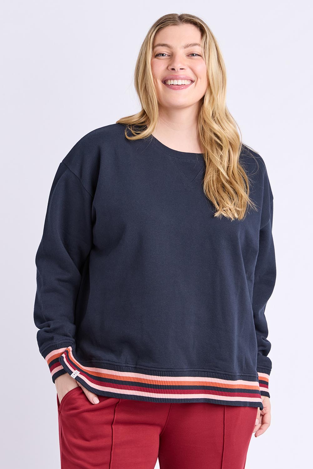 Fundamental Melbourne Cotton Blend Crew – Navy