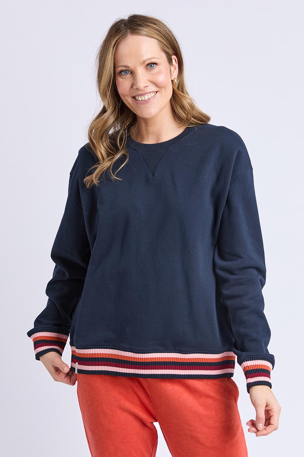 Fundamental Melbourne Cotton Blend Crew – Navy