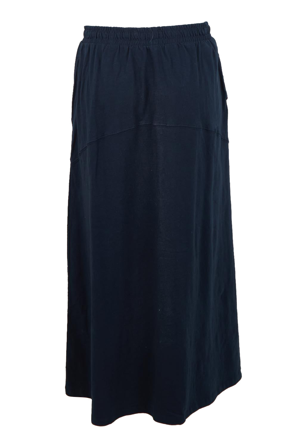 Product shot of the Fundamental Meadow Cotton Skirt – Navy in colour Navy, from the back