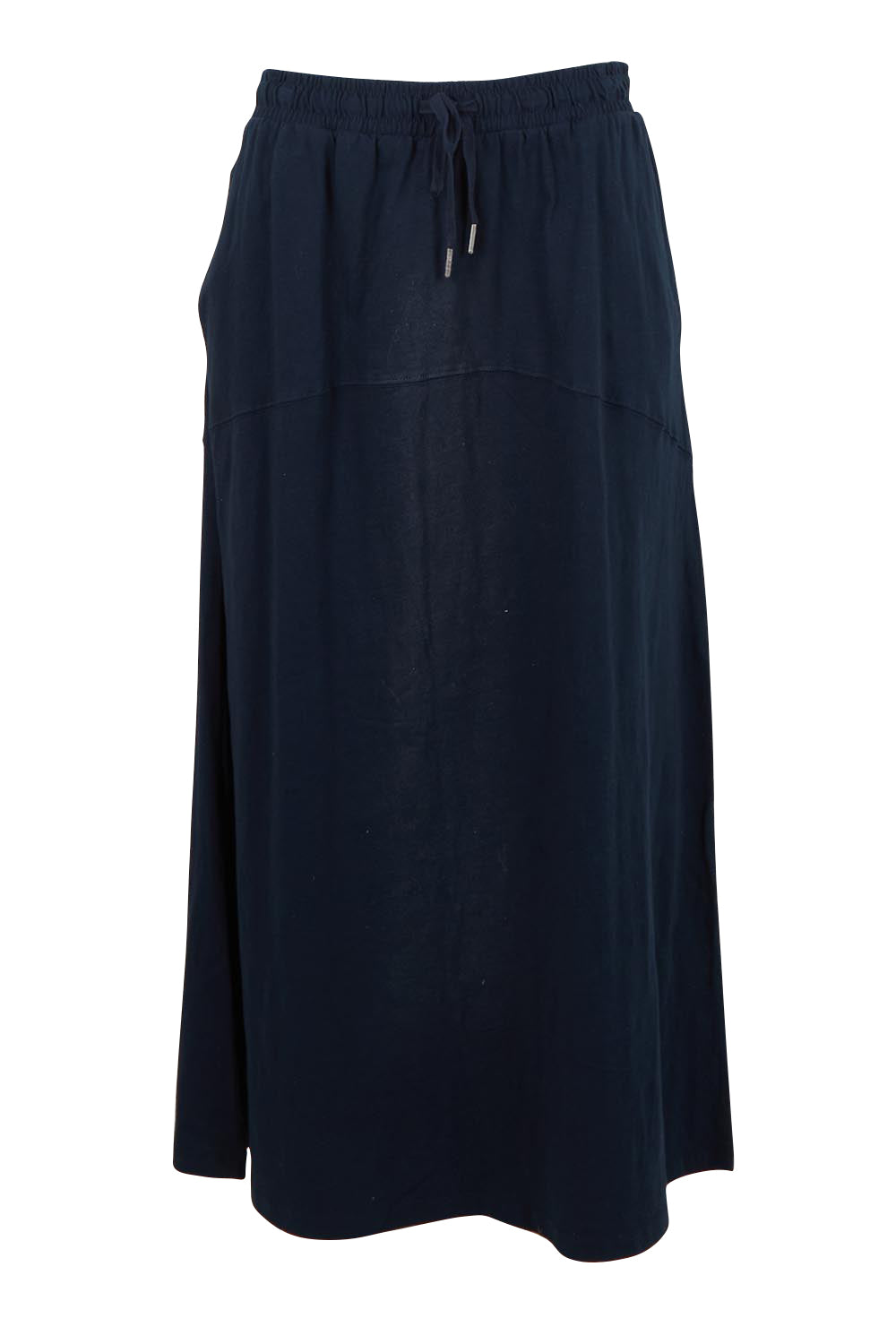 Product shot of the Fundamental Meadow Cotton Skirt – Navy in colour Navy, from the front