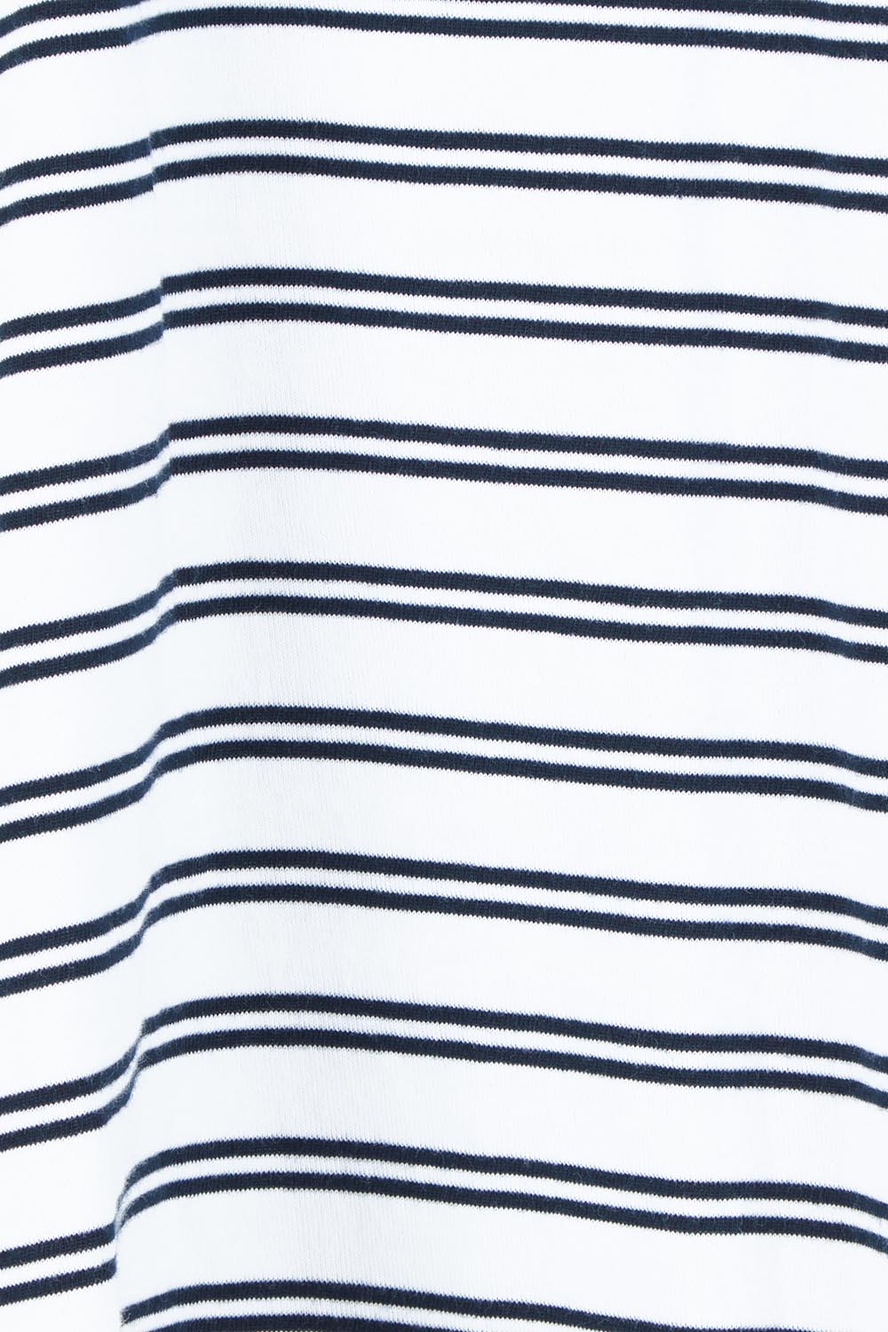 Product shot of the Fundamental Luna Ss Stripe Cotton Tee – Whitenavy in colour Whitenavy, showing detail