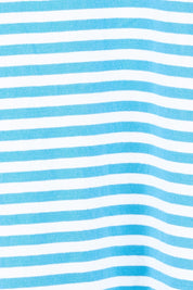 Product shot of the Fundamental Yarra Stripe Cotton Dress – Azureblue in colour Azureblue, showing detail