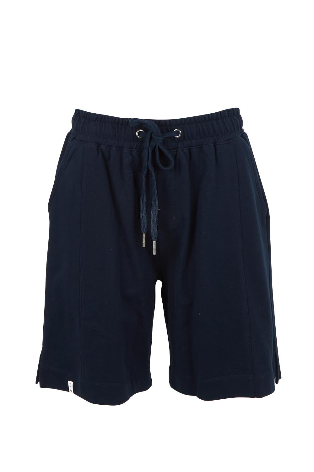 Product shot of the Fundamental Summer Fleece Cotton Short – Navy in colour Navy, from the front