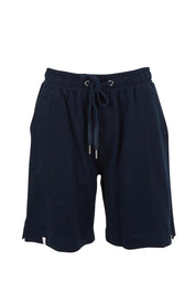 Product shot of the Fundamental Summer Fleece Cotton Short – Navy in colour Navy, from the front