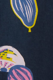Product shot of the Fruity Tootie Dress in colour Navymulti (Blue), detail