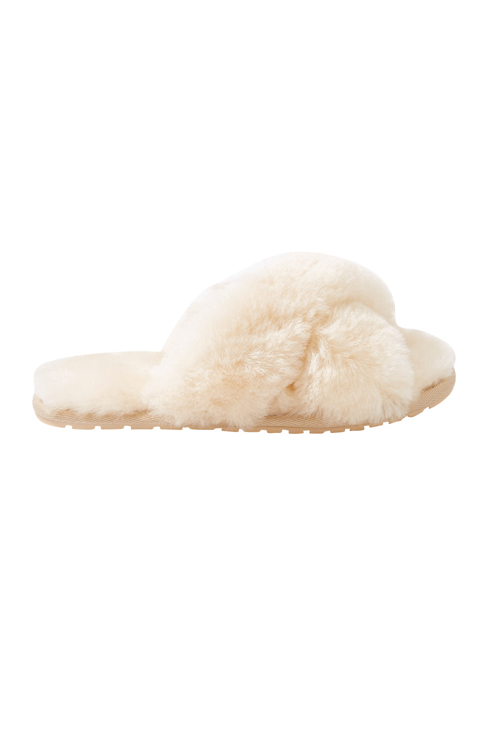 Product shot of the Mayberry Slipper Slide in colour Natural, from the front
