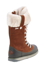 Product shot of the Orica Hi Waterproof Leather Boot in colour Oak, from the back