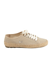 Product shot of the Agonis Organic Sneaker in colour Almond, from the front