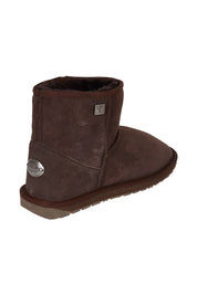 Product shot of the Platinum Stinger Mini Ugg Boots in colour Chocolate, detail