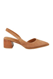 Aura Leather Heel - Pecansuede
