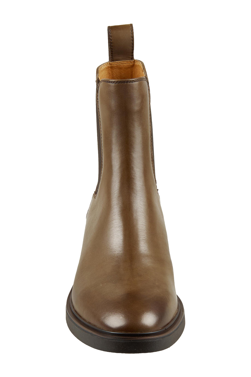 Product shot of the Blaik Leather Ankle Boot in colour Nocciola, from the front