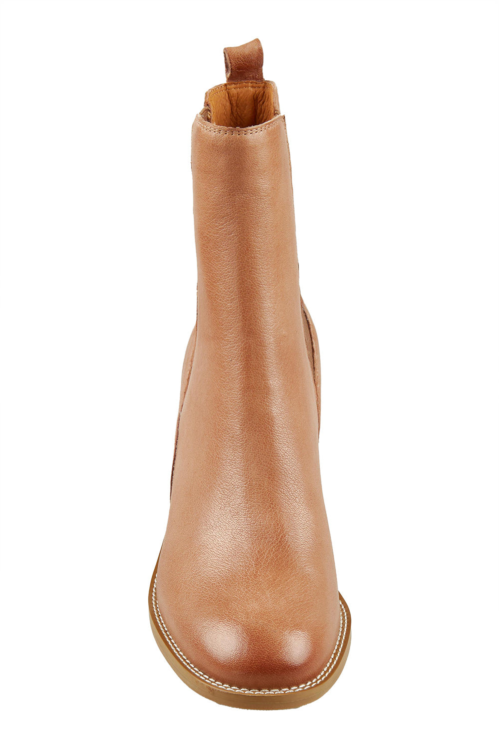 Product shot of the Chai Leather Ankle Boot in colour Latte, detail