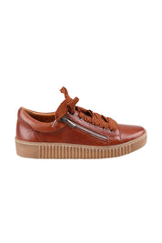 Product shot of the Joyce Leather Lace Up in colour Marrone, from the front