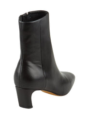 Product shot of the Kitan Leather Ankle Boot in colour Black (Black), from the back