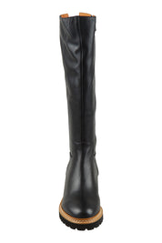 Product shot of the Lindeta Leather Knee Boot in colour Black (Black), detail