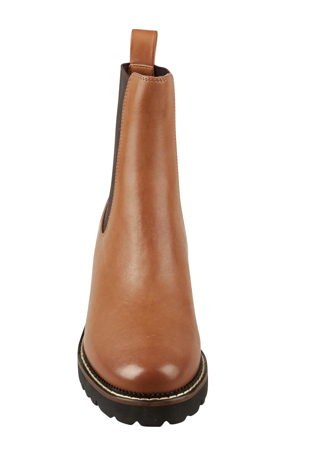 Linear Leather Ankle Pull On Boot - Pecan
