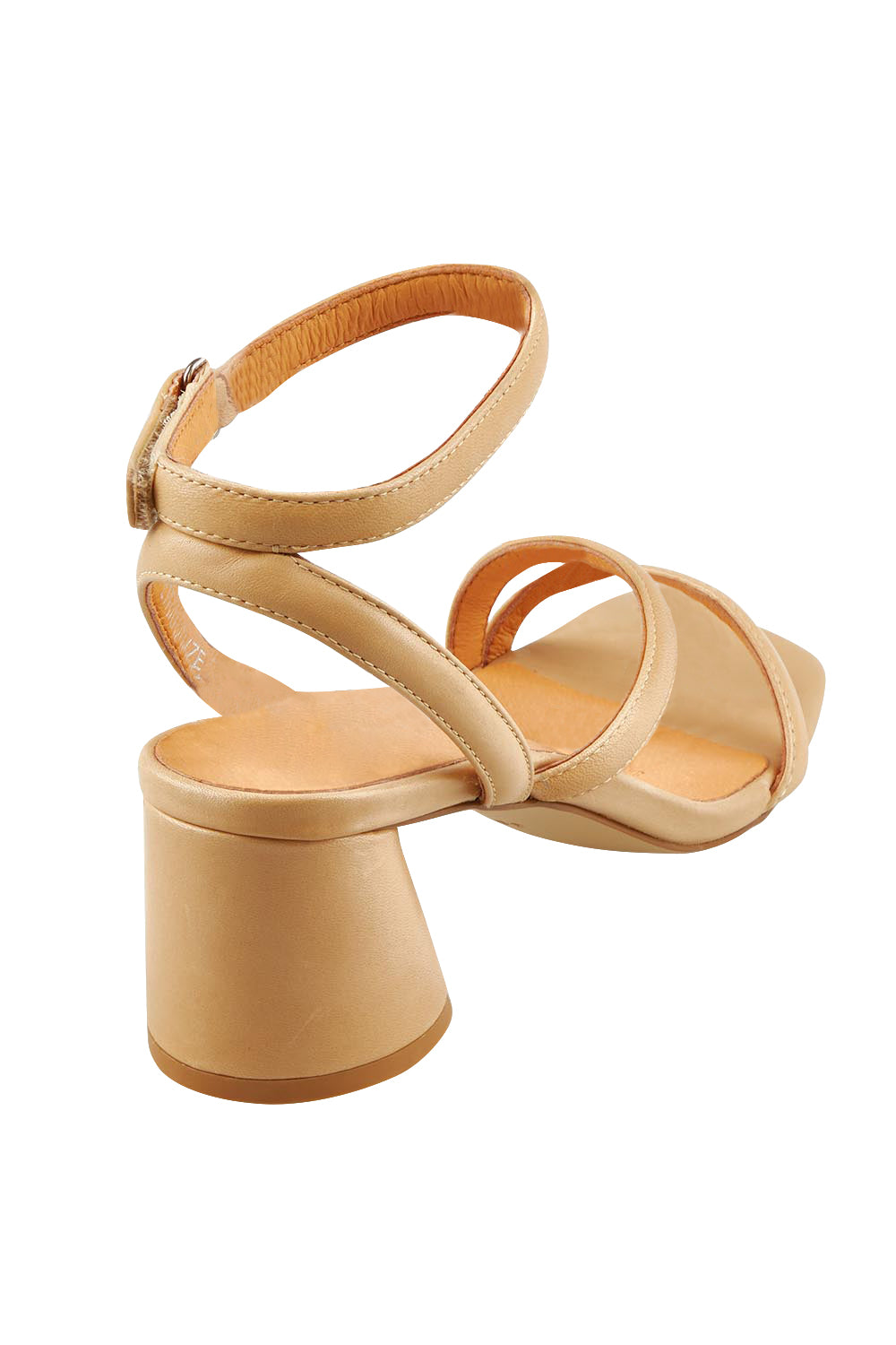 Product shot of the Petricia Leather Heel in colour Nude, from the back