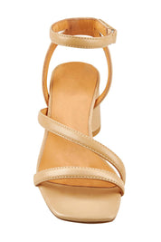 Product shot of the Petricia Leather Heel in colour Nude, detail