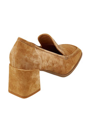 Verde Suede Heeled Loafer - Almondsued