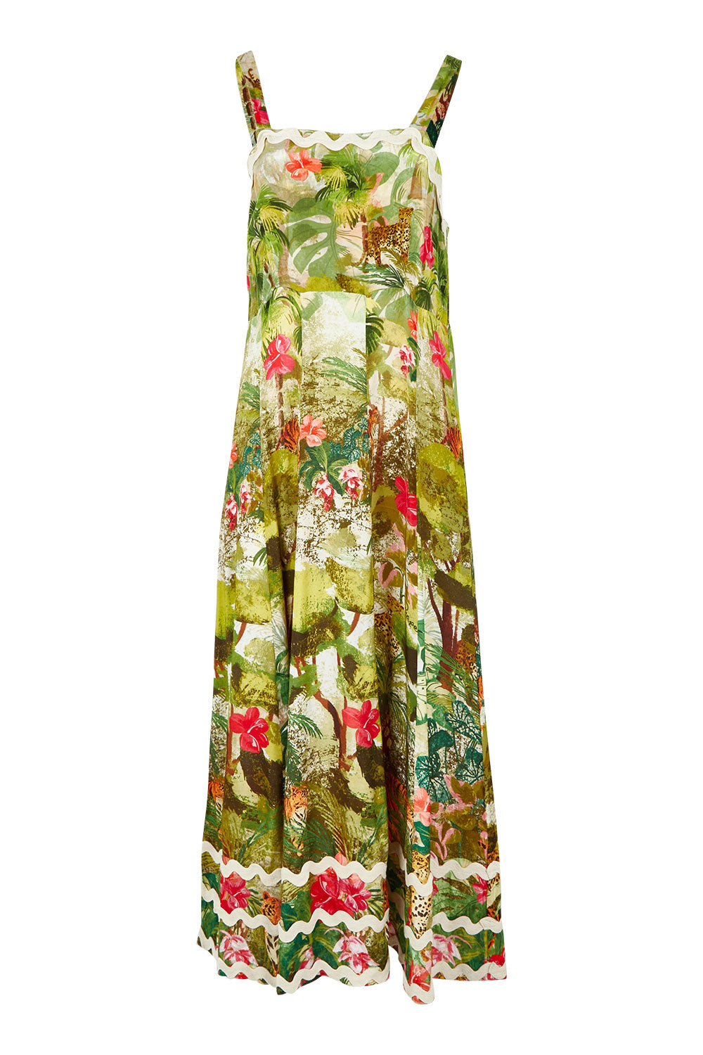 Product shot of the Cecilla Strappy Dress in colour Print, from the front
