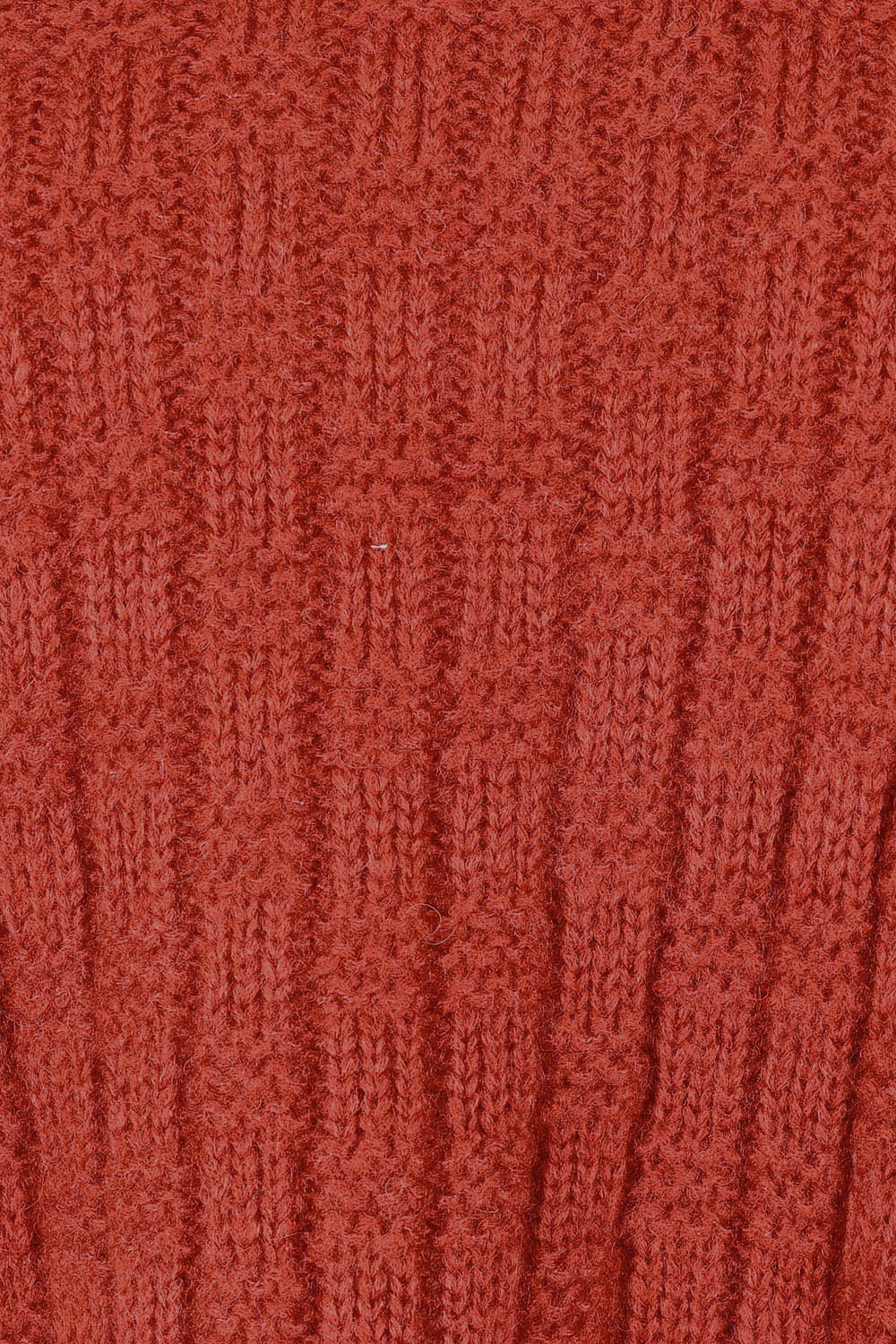 Product shot of the Knit V Neck Jumper in colour Rust, detail