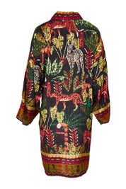 Product shot of the Amazonia Kimono in colour Amazonia, from the back
