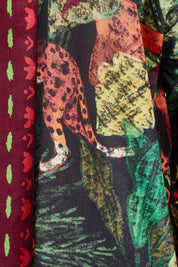 Product shot of the Amazonia Kimono in colour Amazonia, detail
