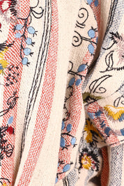 Product shot of the Embroidered Cotton Jacket in colour Print, detail