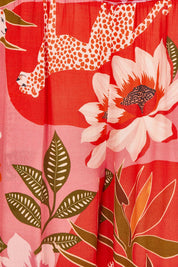 Product shot of the Aria Pant in colour Print (Pink), detail
