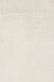 Product shot of the Linen Boxy Top in colour Sand, detail