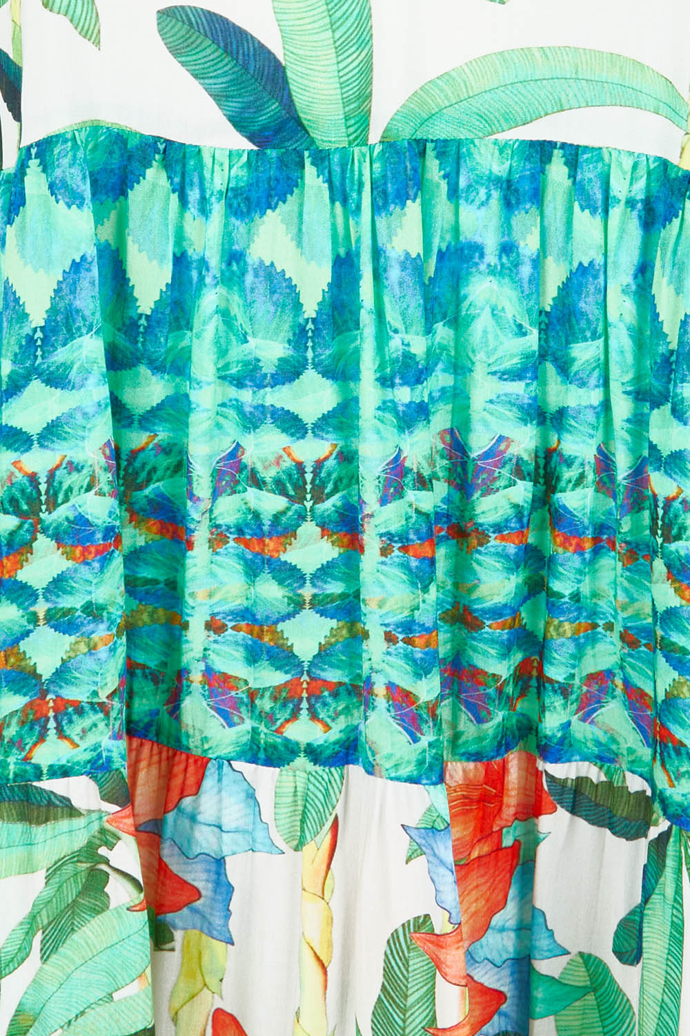 Product shot of the Olivia Layers 3/4 Sleeve Dress in colour Print (Blue), detail