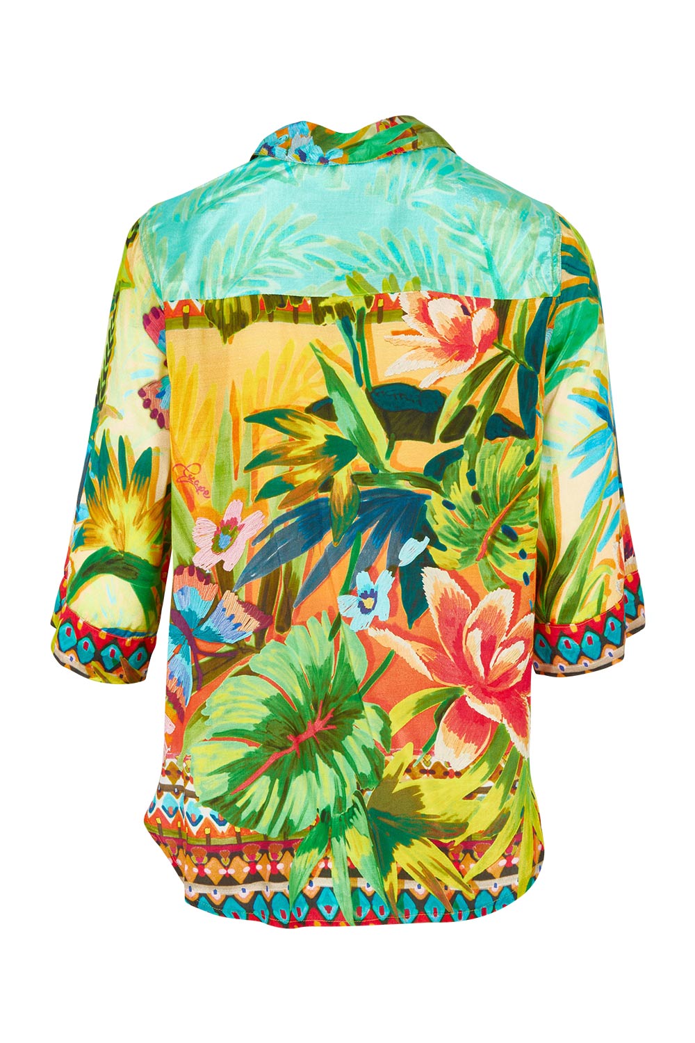 Product shot of the Georgia Shirt in colour Print, from the back