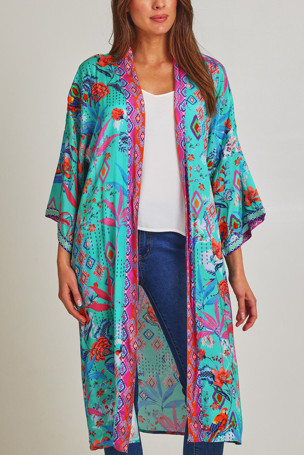 Preloved Marina Long Kimono - Print