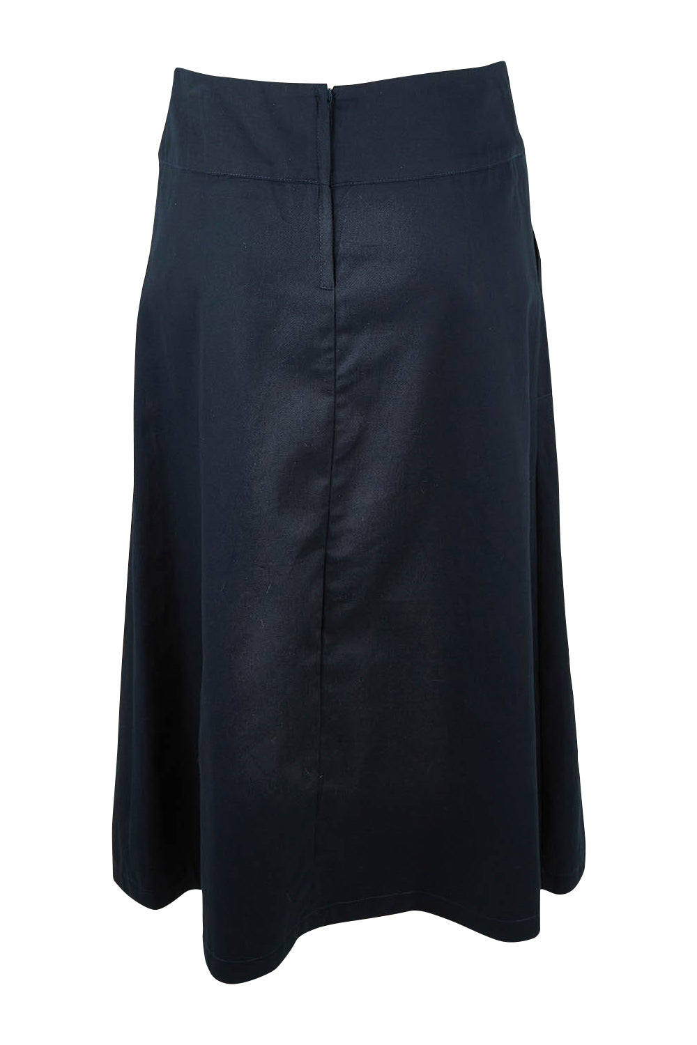 Product shot of the Amy Skirt in colour Navy (Blue), from the back