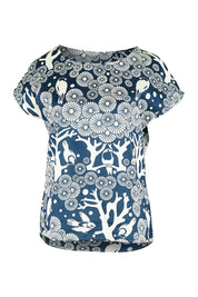 Product shot of the Mikko Tilly Top in colour Indigo (Blue), from the front