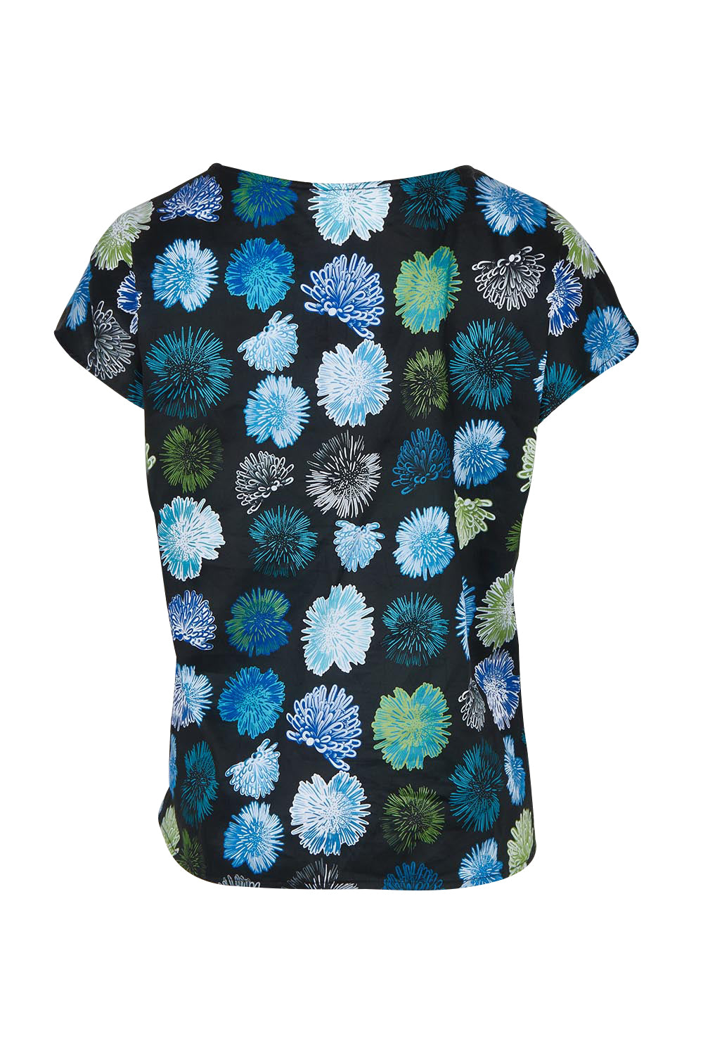 Product shot of the Tilly Cotton Top in colour Black (Black), from the back