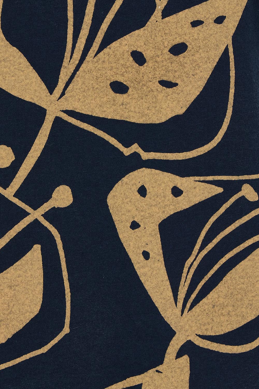 Product shot of the Bobby Cotton Top in colour Navylark (Blue), detail
