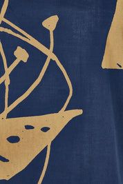 Product shot of the Tilly Cotton Top in colour Navy (Blue), detail