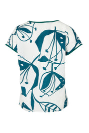 Product shot of the Tilly Cotton Top in colour Articblue (Blue), from the back