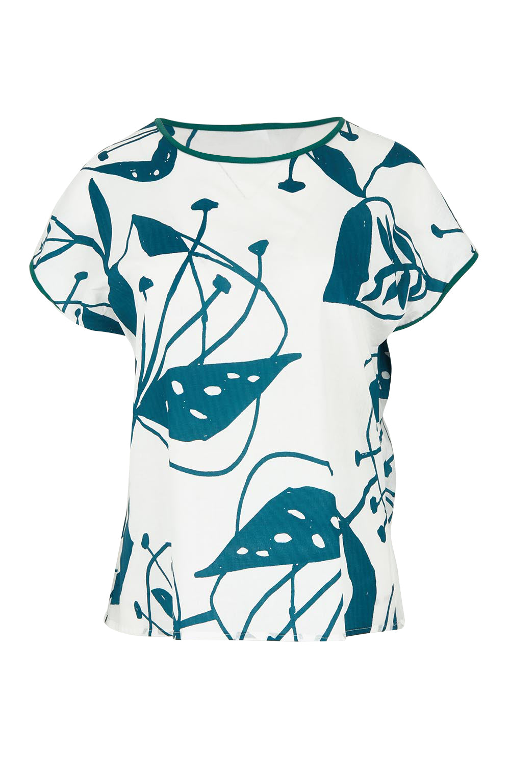 Product shot of the Tilly Cotton Top in colour Articblue (Blue), from the front