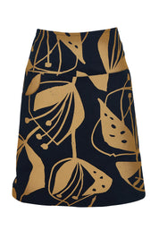 Product shot of the Ivy Cotton Skirt in colour Navy (Blue), from the front