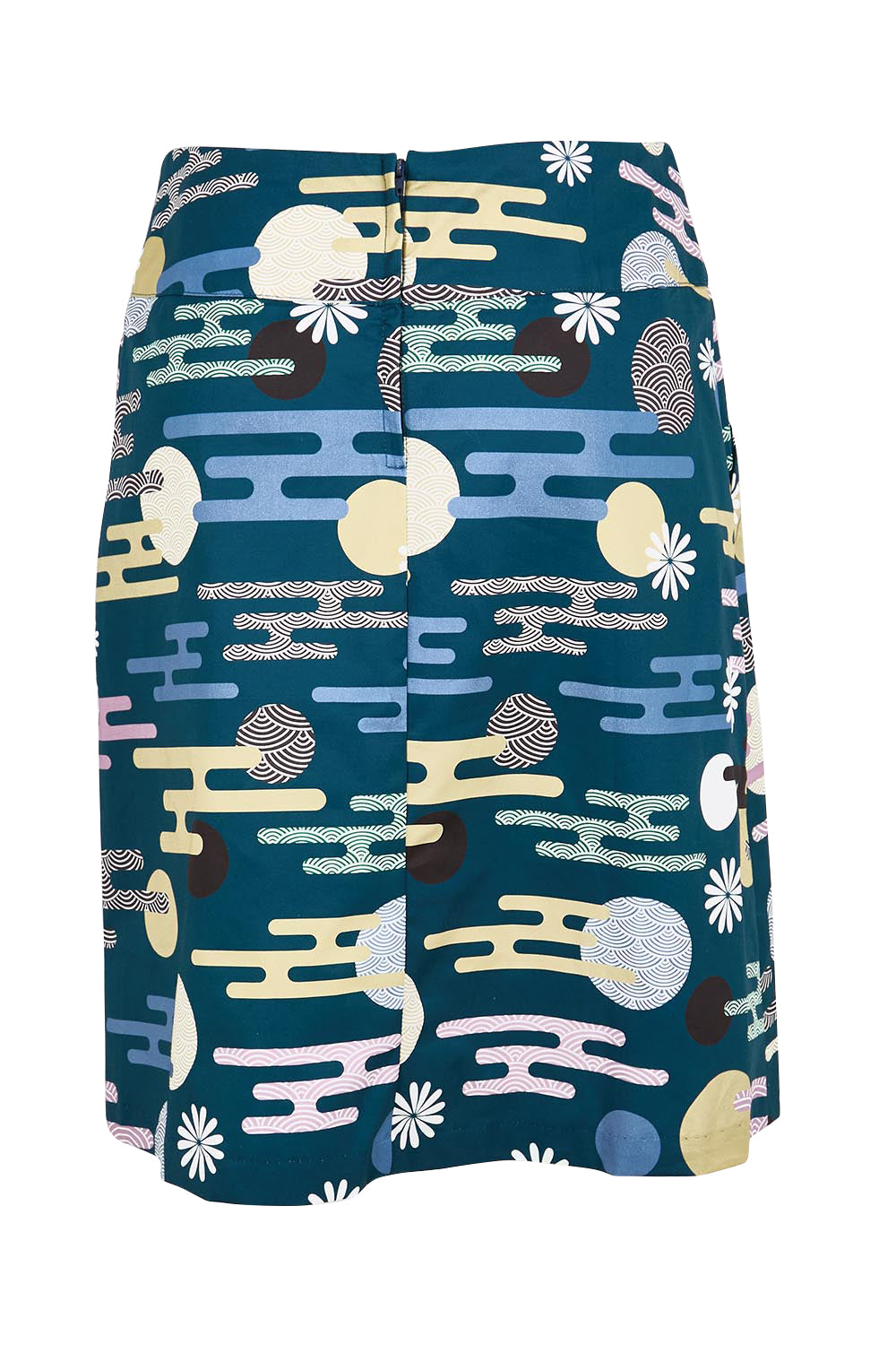 Product shot of the Amy Skirt - Cloudblue in colour Cloudblue, from the back