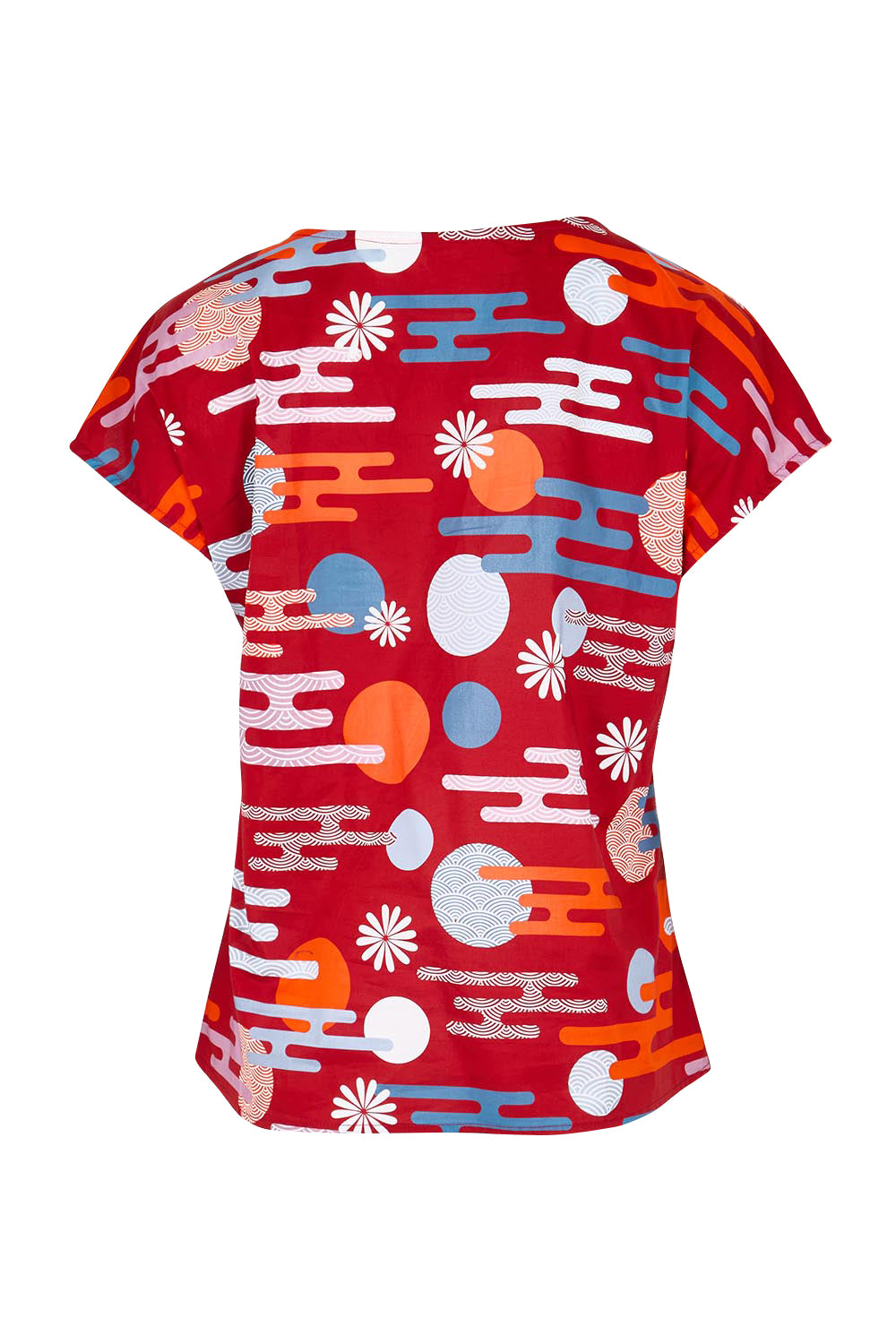 Product shot of the Tilly Top - Cloudred in colour Cloudred, from the back
