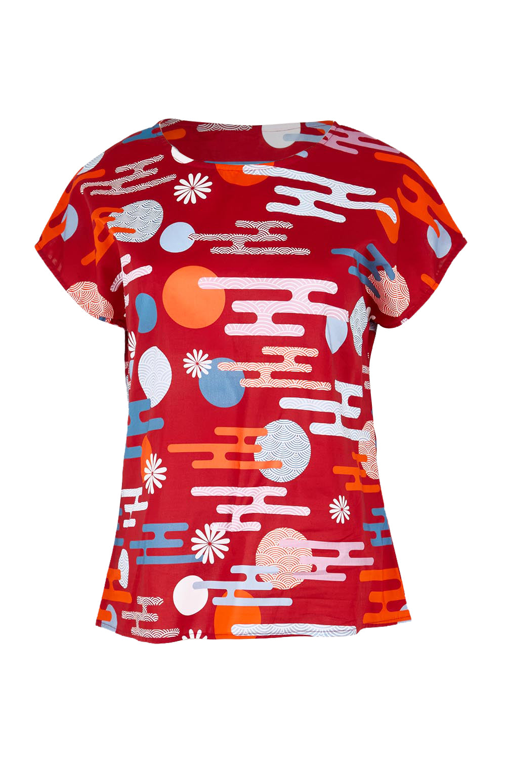 Product shot of the Tilly Top - Cloudred in colour Cloudred, from the front