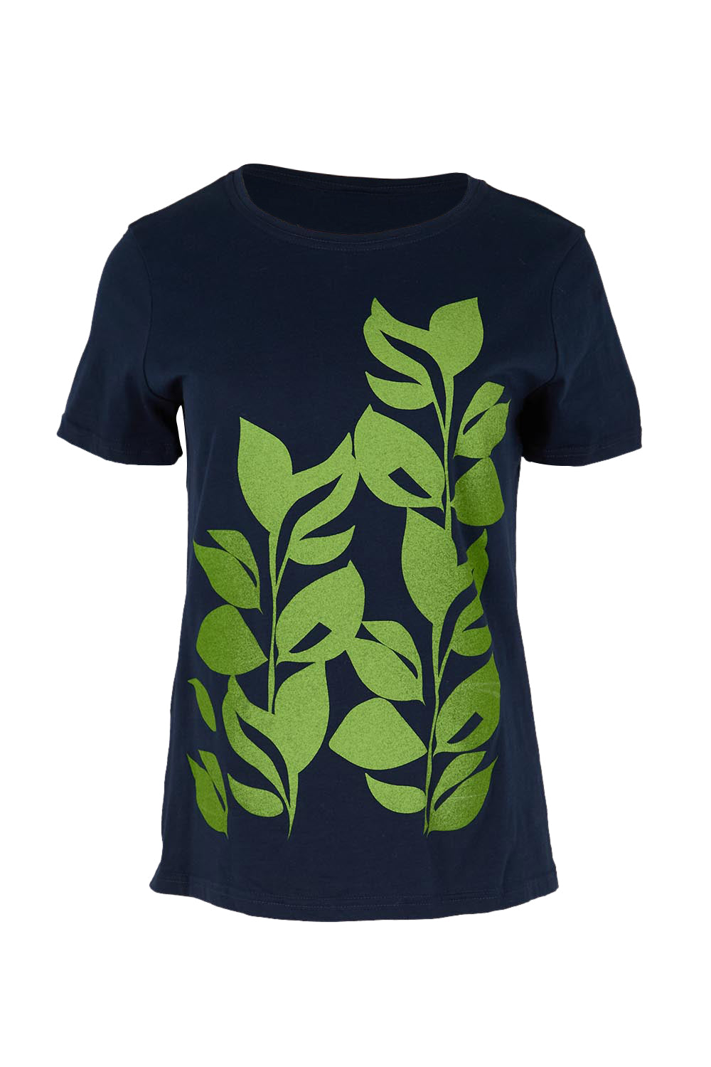 Product shot of the Girlfriend Tee - Navy in colour Navy, from the front