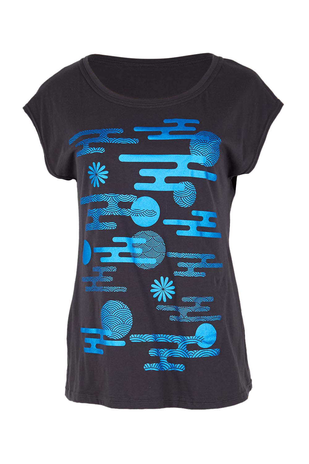 Product shot of the Bobby Top - Smoke in colour Smoke, from the front