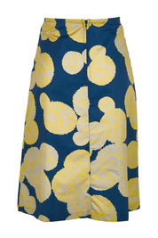 Product shot of the Heidi Long Skirt - Navy in colour Navy, from the back